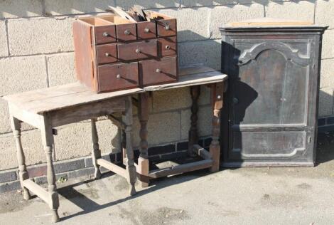 A 18thC oak side table