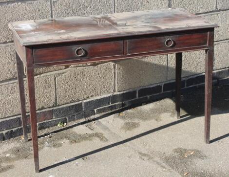 An early 19thC mahogany side table