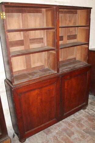 A 19thC oak stained and mahogany bookcase