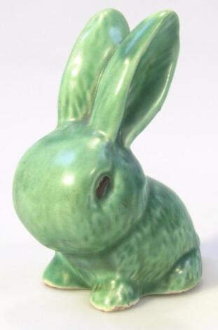 A 1930's Sylvac small green glazed rabbit