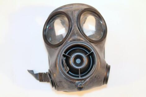 A rubber gas mask respirator