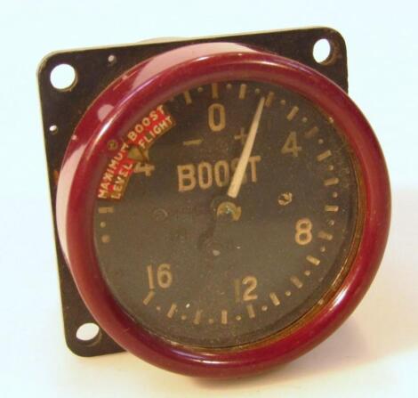 A 20thC aeroplane dial for maximum boost level flight