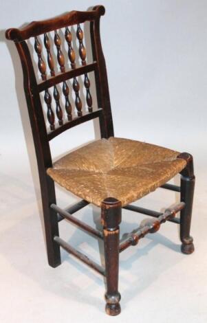 A 19thC ash and elm Lancashire country chair