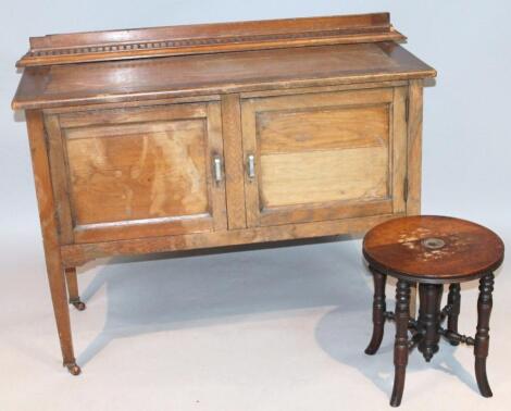 A 19thC mahogany stained piano stool