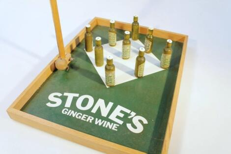 A 20thC Stone's ginger wine advertising bar skittles games