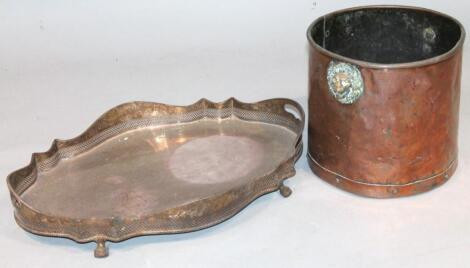 A 19thC copper coal bucket