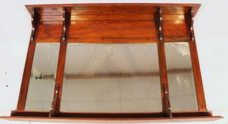 A late 19thC mahogany over mantel mirror