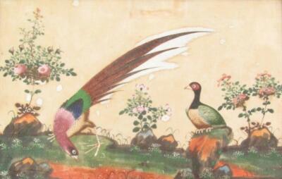 A 19thC Japanese School. Birds in a naturalistic environment - 2
