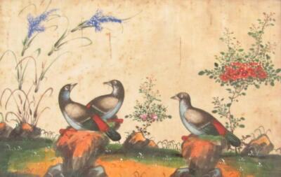 A 19thC Japanese School. Birds in a naturalistic environment - 3