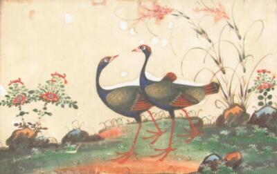 A 19thC Japanese School. Birds in a naturalistic environment - 4
