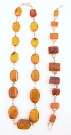 A Baltic amber finish necklace