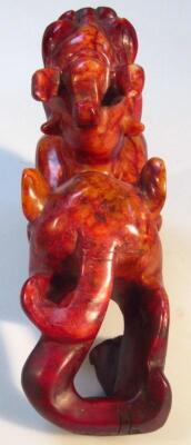 A 20thC Chinese polished soapstone style dog of fo - 5