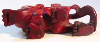 A 20thC Chinese polished soapstone style dog of fo - 6