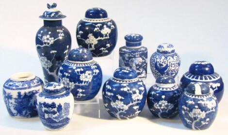 Various late Qing and Republican midnight blue and other ginger jars