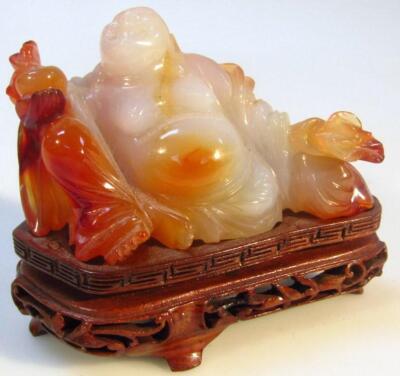 A Chinese Republican agate figure of Buddha