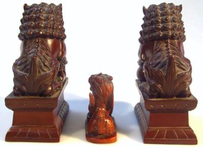 A Chinese hardwood finished netsuke - 3