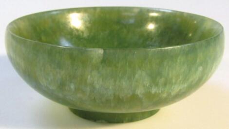 A 20thC Chinese green jade finish bowl