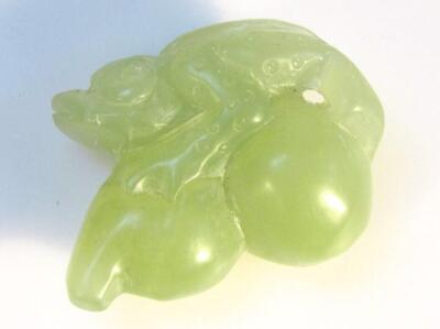 A Chinese green jade carving of a cameleon