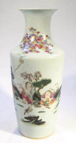 A Chinese porcelain famille rose vase