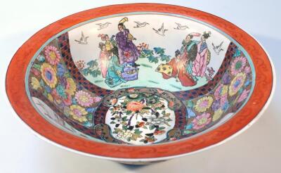 A 20thC oriental design earthenware jug and bowl - 4