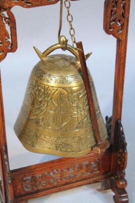 A Chinese hardwood table gong - 2