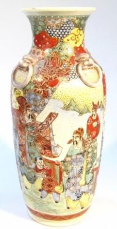 A late 19th century Japanese satsuma pottery vase