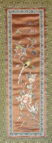 A late Qing period Chinese silk embroidery panel