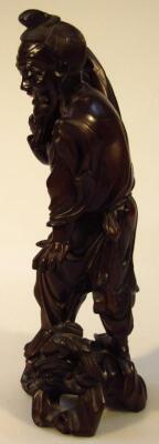 A Chinese late Qing period hardwood figure - 2