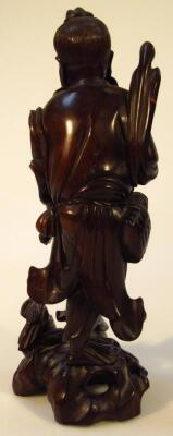 A Chinese late Qing period hardwood figure - 3