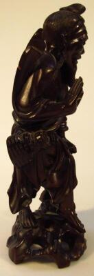 A Chinese late Qing period hardwood figure - 4