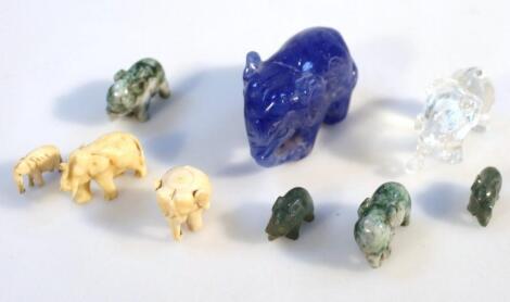 Various 20thC polished stone animal figurines