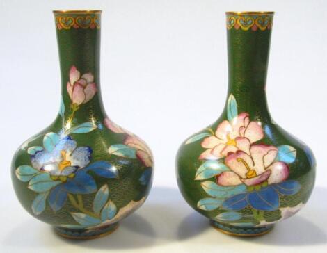 Two 20thC Chinese cloisonne vases
