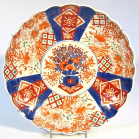 A Japanese late Meiji period earthenware Imari charger