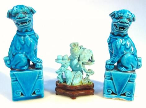 A pair of 20thC Chinese dogs of fo