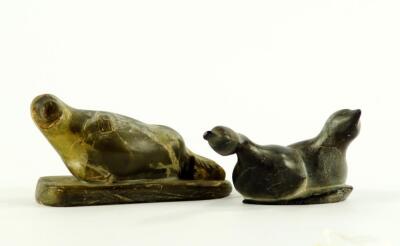 Two Inuit carvings