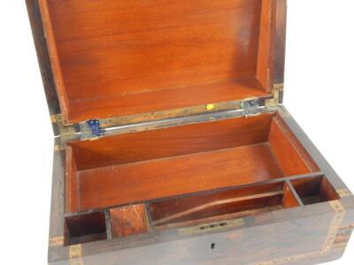 A Victorian rosewood and marquetry inlaid writing slope - 3