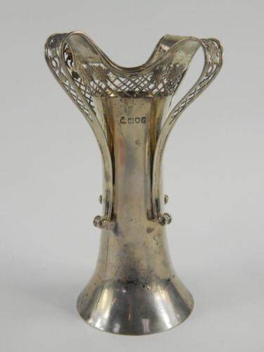 A George V silver posy vase