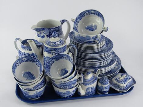 Spode blue and white pottery