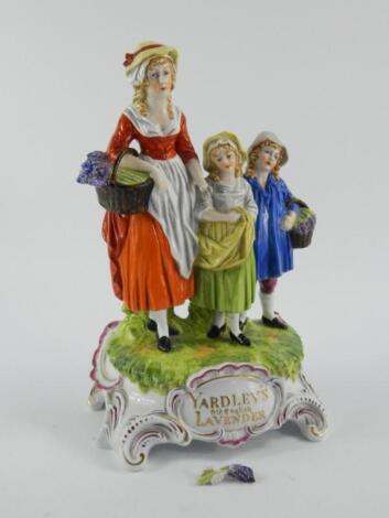 A Dresden Porcelain figure group for Yardley's Old English Lavender