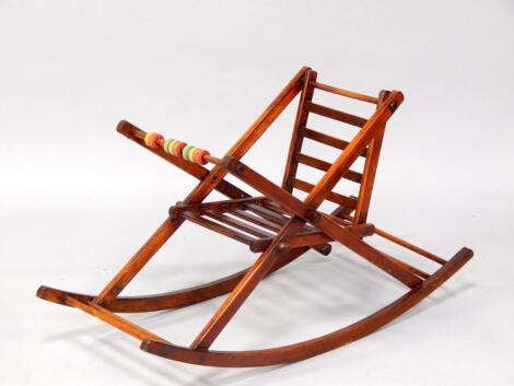 A bentwood child's rocking chair