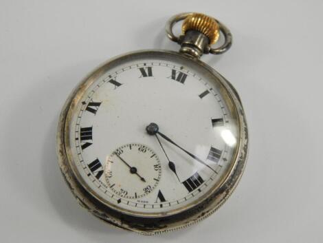 A gentleman's silver cased pocket watch