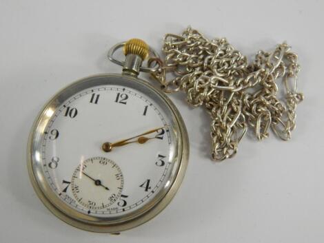 A gentleman's plated pocket watch