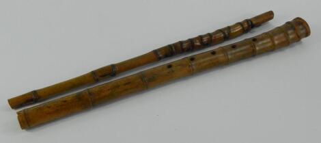 A bamboo walking stick flute