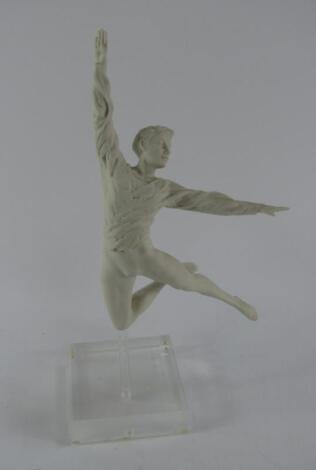 A parian figure of a male ballet dancer