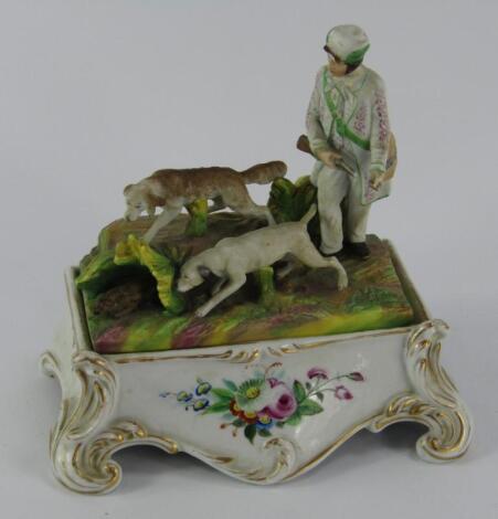 A French porcelain desk stand