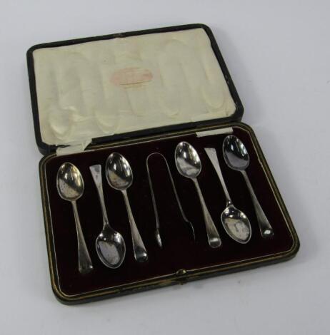 A set of six George V silver teaspoons