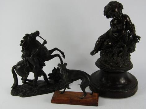 A group of spelter figures