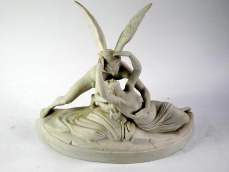 A parianware figure group of Cupid and Psyche