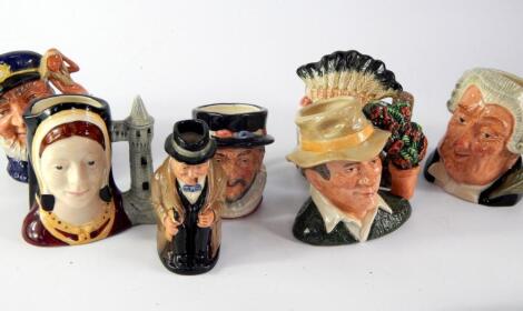 A group of small Royal Doulton pottery character jugs