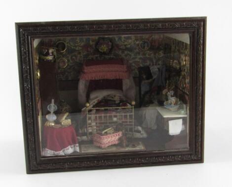 A scale model tableau of a Victorian bedroom